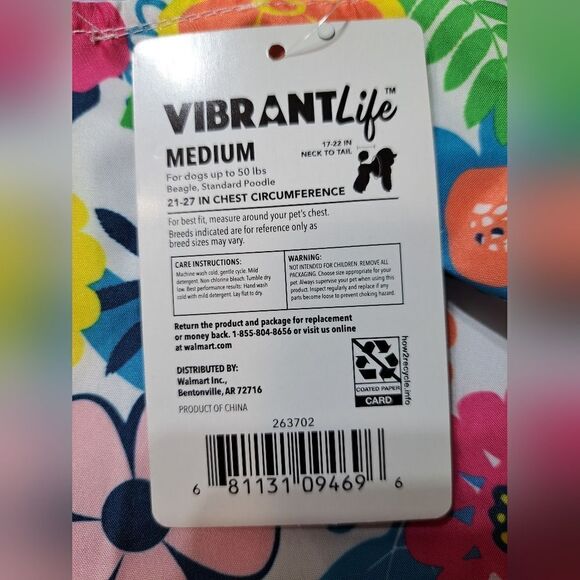 Vibrant Life Dress For dogs and cats Size Medium ADORABLE 🐈 😻 - Picture 8 of 8